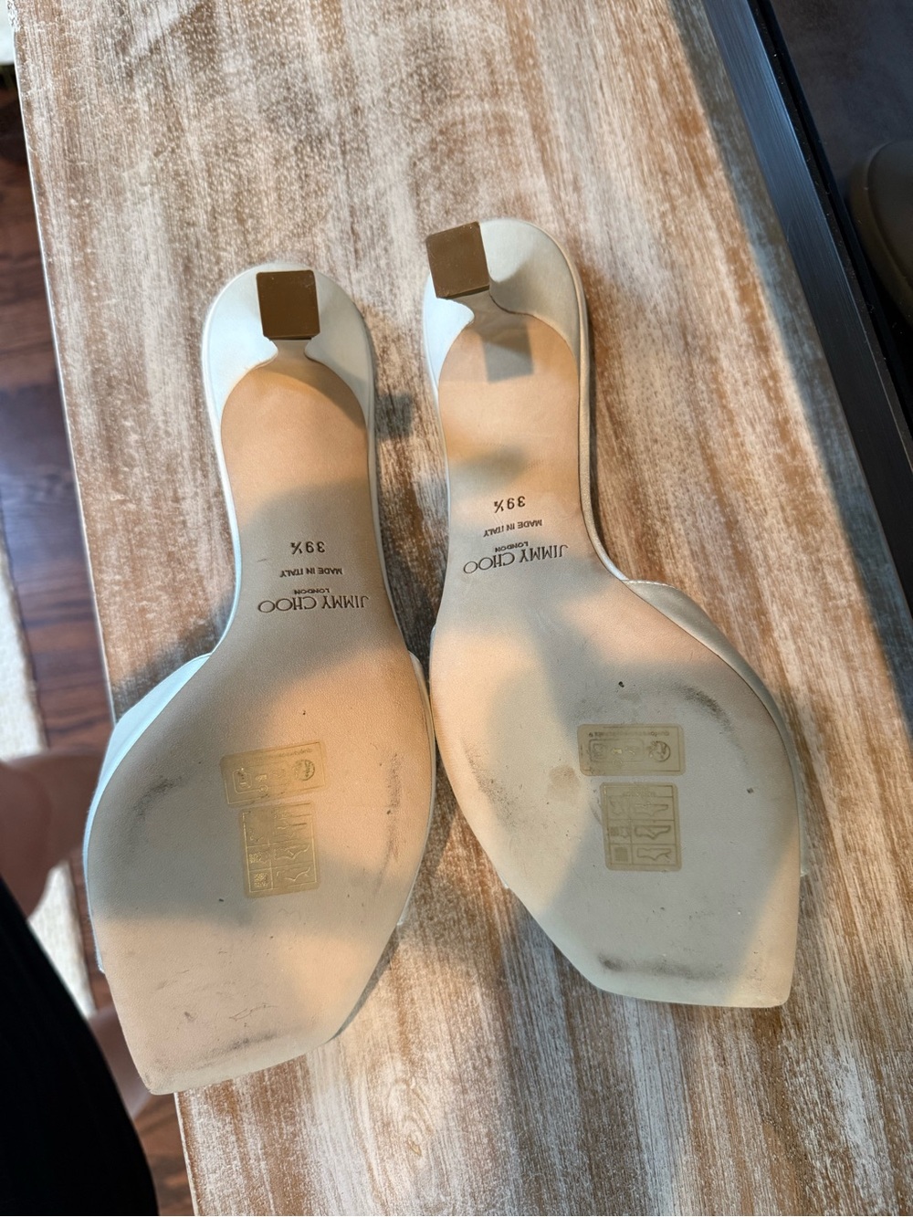 Jimmy Choo Cream Satin Skye 70 Open-Toe Mules - Picture 3 of 4